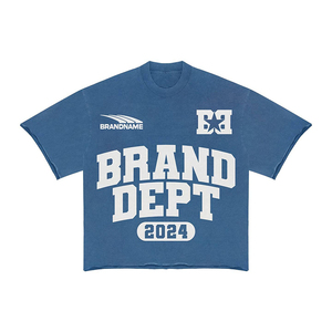 Ensemble survêtement homme streetwear été, t-shirt vintage délavé 100% coton et pantalon évasé, effet délavé à l'acide, fabrication usine - Product Image 4