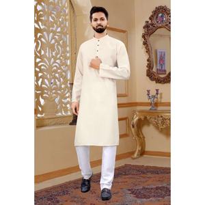 KURTA LISO DE ALGODÓN FANCY CON PAYJAMA - Product Image 1