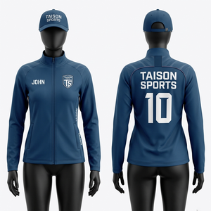 Chaqueta de Entrenamiento de Fútbol para Mujer, 290 GSM, Tejido de Poliéster Premium, Panel de Hombro Rojo y Blanco, Impresión por Sublimación, Logotipo Personalizado - Product Image 3