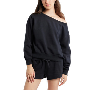 Sudadera Corta con Capucha para Mujer, Manga Larga, Color Sólido, Tejido de Algodón, Ropa de Otoño - Product Image 1