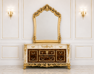 Juego de Cama de Madera de Teca Sólida de Diseño Italiano de Lujo, Muebles Clásicos para Dormitorio Más Vendidos, Compre Cama Royal Tufted con Tocador - Product Image 4