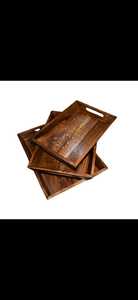 ถาดไม้แกะสลักทำมือ |   ถาดเสิร์ฟตกแต่ง |   ของตกแต่งห้องครัวสไตล์ชนบท - ชา - Product Image 4