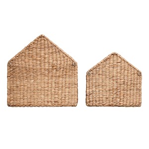 Estante de pared de jacinto de agua natural tejido a mano, sostenible y superventas, con forma de casa para la habitación de los niños, hecho a mano para la decoración de la habitación infantil. - Product Image 2