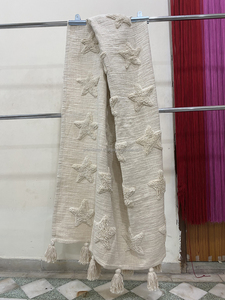 Manta de invierno Jacquard de algodón 100%, manta tejida bordada con mechones para decoración del hogar, sala de estar, venta al por mayor - Product Image 3