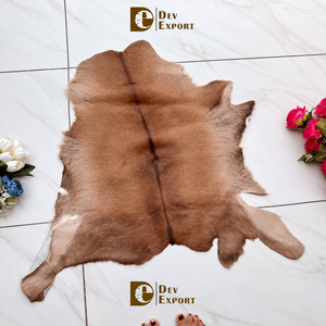 Tapis en cuir de vachette vintage style western, tapis blancs et bruns pour salon moderne, décoration scandinave bohème, 100 % cuir de vachette naturel - Product Image 3