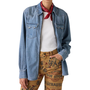 Men's Casual <b>Denim</b> Shirt <b>Denim</b> <b>Fabric</b> Breathable Comfortable ODM Customizable Cotton Wholesale - Product Image 5