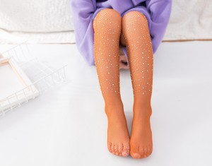 Calcetines de Rejilla con Pedrería Brillante, Medias de Malla con Cristales, Calcetines Cortos con Diamantes Brillantes para Fiestas y Uso Diario - Product Image 4