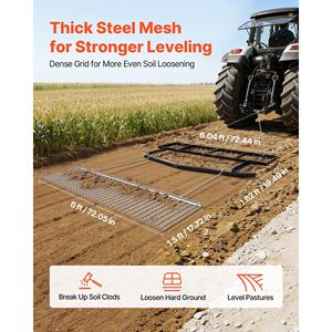 Aratro a Catena Regolabile in Larghezza da 6 Piedi, Capacità di Carico 80 libbre, per Rimorchi per Moto, ATV e Giardino, Ideale per Vialetti e Terreni Difficili - Product Image 2