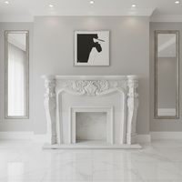 Cheminée décorative autoportante en marbre moderne avec garantie de 5 ans pour une utilisation en intérieur dans les salons et les villas