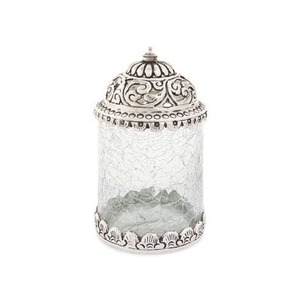 Frasco de Vidrio Decorativo de Alta Gama con Detalles Metálicos en Oro y Plata, Recipiente de Almacenamiento de Vidrio de Diseño Moderno, Decoración Premium para el Hogar - Product Image 3