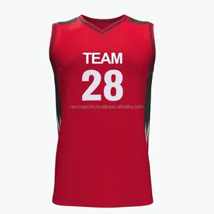 New 2024 international basketball jersey design Custom Red Color Sublimated Basketball Jerseys Set Wholesale Basketball Tops