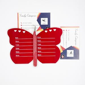 Porte-cils de Noël en forme de papillon avec logo personnalisé Plateaux pour palettes Pince à épiler en verre durable Pointe carrée Dernière conception - Product Image 4