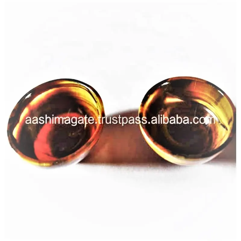 Gemstone Tiger Eye Agate Bowl wholesale Gemstone Natural Stones Crystal Crafts Hand Carved Kitchen Accessories Agate Bowl