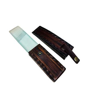 Loupe à glissière en bois vintage |   Loupe de lecture antique avec étui en cuir - Product Image 1