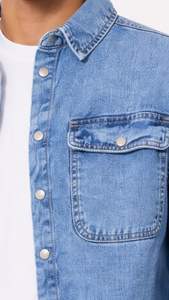 Vestes en jean pour hommes, sur mesure en usine, en coton, pour l'extérieur, style streetwear, coupe oversize, avec poches avant, bleues - Product Image 5