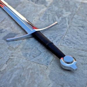 Stainless Steel Straight Edge <b>Sword</b> With Black Handle And <b>Silver</b> Guard 0.6mm Blade Thickness Industrial Grade - Product Image 4