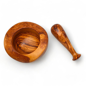 Ensemble mortier et pilon en bois écologique et durable pour la vente en gros |   Moulin à épices en bois naturel |   Broyeur d'herbes |   Ustensile de cuisine fait main - Product Image 4