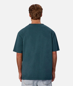 Camiseta transpirable extragrande color verde azulado oscuro, informal, estilo urbano, esencial, de algodón, diseño liso, para hombre. - Product Image 2