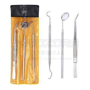 Juego de 9 Instrumentos de Higiene Bucal de Acero Inoxidable con Certificación CE Clase I, con Empuñadura Moleteada, Estuche, Herramientas para Limpieza Dental de Dientes y Encías - Product Image 4