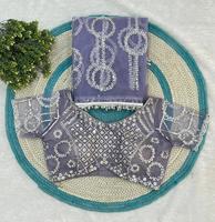 Sari indien ethnique de créateur pour mariage, avec broderie en résille épaisse et travail de sequins, tendance pour femme