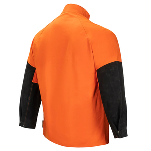 Veste de soudage ignifuge orange et noire à manches longues, résistante à la chaleur 300°C 500°C, vêtement de sécurité niveau B, coupe régulière, avec pack respirateur - Product Image 2