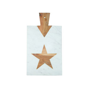 Tabla de Cortar Rectangular de Madera y Mármol Blanco Indio Artesanal, Grosor Personalizable, Tabla de Cortar y Servir Duradera, Venta al por Mayor - Product Image 4