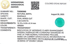 Émeraude ovale verte de 4,50 carats provenant de Zambie, pierre précieuse non montée - Product Image 6
