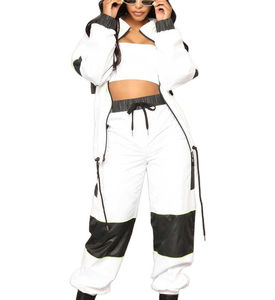 Chaqueta con cremallera para mujer, de poliéster tejido, para otoño, a la moda, cortavientos, de manga larga y transpirable. - Product Image 1