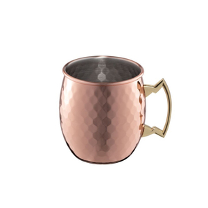 Taza de Cobre Facetada Moderna y Lujosa para Moscow Mule con Asa de Latón, 16 oz, Hecha a Mano, Ecológica, Recubierta de Cobre, para Cócteles - Product Image 1
