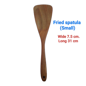 Spatule à frire moyenne en bois de teck 100% écologique, légère, la plus durable, fabriquée en Thaïlande, pour la cuisine et les aliments. - Product Image 4