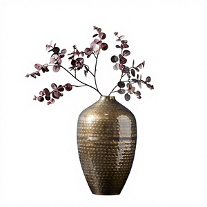 Rose Gold Polished <b>Small</b> Metal Flower Vase <b>Pots</b> Custom Classical Eco-Friendly Minimalist Indoor Artificial Plant Home Garden - Product Image 2