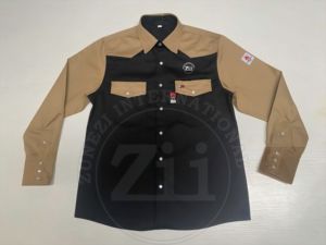 Camisas FR de seguridad negras y caqui de triple costura, populares y de alta calidad, con botones a presión, 100% algodón, conformes a la norma NFPA 2112. - Product Image 5