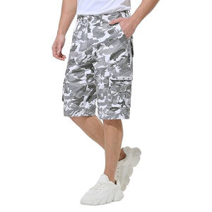 Shorts cargo pour homme 100% coton, longueur sous le genou (13 pouces), en sergé, multi-poches, coupe décontractée avec taille élastique - Product Image 6