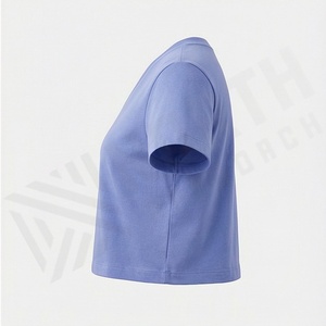 T-shirt court pour femme à col en V, 100 % coton biologique de luxe, pré-rétréci, doux, respirant, coupe décontractée, couleur personnalisable - Product Image 6