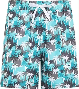 Wholesale Customizable <b>Large</b> Size Men's Casual Elastic Knitted Shorts Mid-Breathable Boxer Pants with Cross-Border Striped Print - Product Image 3