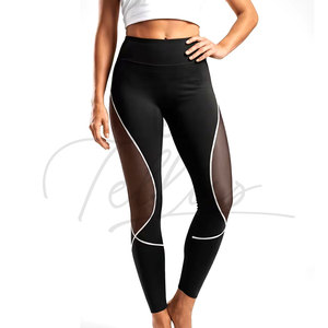 Leggings de Mujer de Alta Calidad con Nuevo Diseño, Spandex/Poliéster, Cintura Alta, Panel de Malla, Secado Rápido, Transpirables, en Oferta, Hechos en Pakistán - Product Image 2