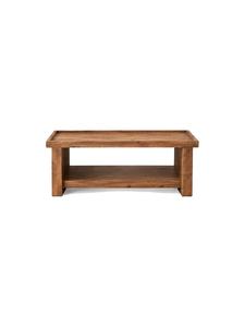 Modern Wooden Coffee <b>Table</b> <b>With</b> Storage <b>Shelf</b> Minimalist Design Living Room Furniture Solid Wood Construction - Product Image 1