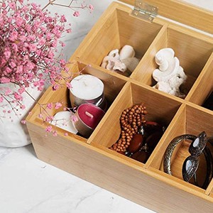 Bamboo Desktop Organizer 6 Compartments Wholesale | Eco-Friendly Desk Caddy - Product Image 5