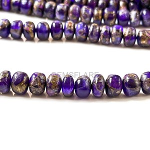 Cuentas Redondas Lisas de Cobre Natural y Amatista de 8-10 mm, Cuentas de Turquesa de Cobre, Cuentas de Turquesa al por Mayor para la Fabricación de Joyas - Product Image 3