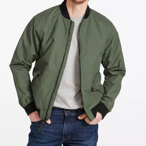 Blouson bomber vert pour homme, couleur unie, col rabattu, fermeture éclair, vêtement décontracté pour l'automne, coupe classique, matière polyester - Product Image 4