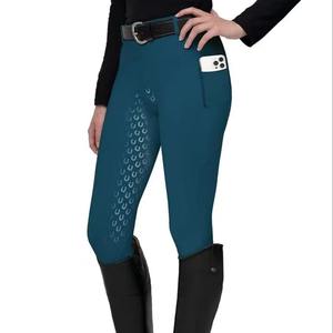 Pantalon d'équitation femme coupe décontractée, respirant, avec grip en silicone et fermeture éclair avant - Product Image 1