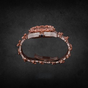 Montre de luxe en or rose avec moissanite, cadran carré, quartz, affichage analogique de la date, bracelet de 20 mm en acier inoxydable pour homme - Product Image 5