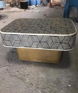 Mesa con Incrustaciones de Hueso de ILAHI, Diseño Moderno con Detalles de Ágata, Almacenamiento Portátil, Muebles para el Hogar - Product Image 3