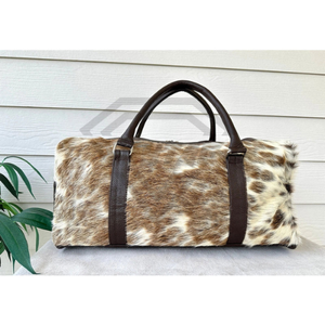 Wholesale Genuine Cowhide Leather Duffel Bag Handcrafted Travel Luggage Weekender Bag <b>Hair</b> on Hide Vintage Overnight Gym Bag - Product Image 2