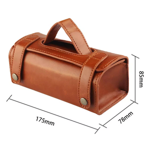 Leather Toiletry <b>Bag</b> Rectangle 21x14x8cm Portable Classic Style for Bathroom Use - Product Image 5