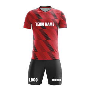 Maillot de football OEM de qualité supérieure, col rond, respirant, anti-humidité, manches courtes, polyester, impression par sublimation, personnalisable, grandes tailles - Product Image 6