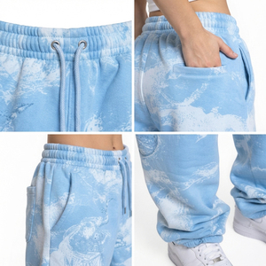 <b>Tie</b>-<b>Dye</b> Printed Women Baggy Sweatpants Heavyweight Winter Wear Drawstring Waist Fleece Pants Oversized Side Pockets Sweat Pant - Product Image 6