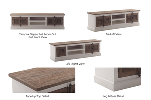 Mueble para TV Luna Ero - Estilo Escandinavo Contemporáneo, Madera de Teca Sólida Ecológica, para Dormitorio, Apartamento, Sala de Estar - Product Image 5