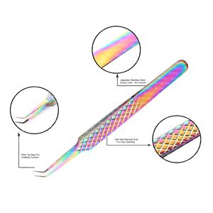 Servicio OEM Pinzas para extensiones de pestañas Venta caliente Acero inoxidable de alta calidad Punta de volumen puntiaguda Ceja Precios baratos - Product Image 1