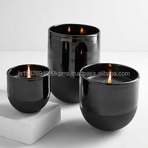 Premium Quality Candle Jar Classy Color Tone Annierware Engagement Table Decoration Wax Container Pot Accent <b>Glass</b> Candle Jars - Product Image 5